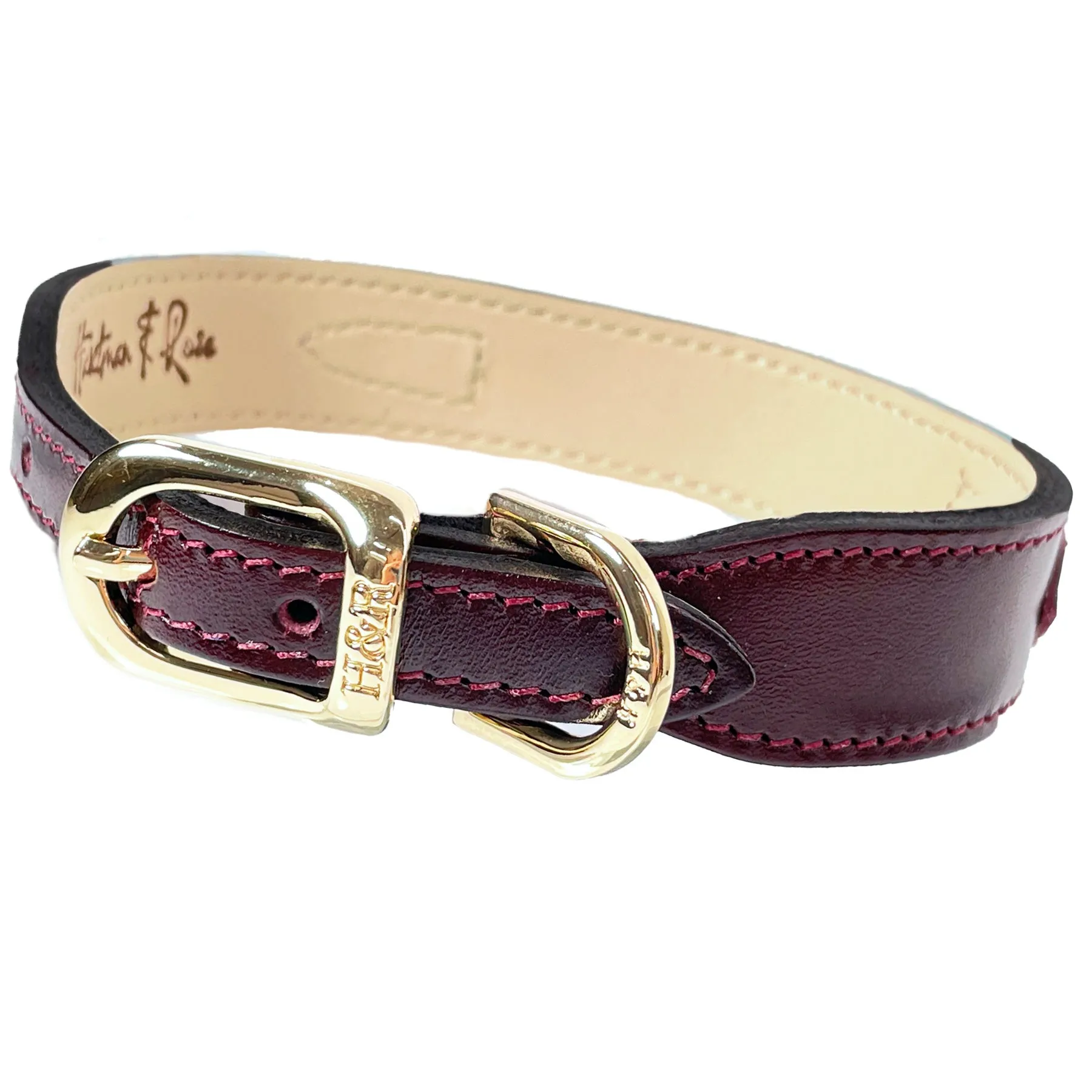 Lavish Dog Collar in Bordeaux & Gold