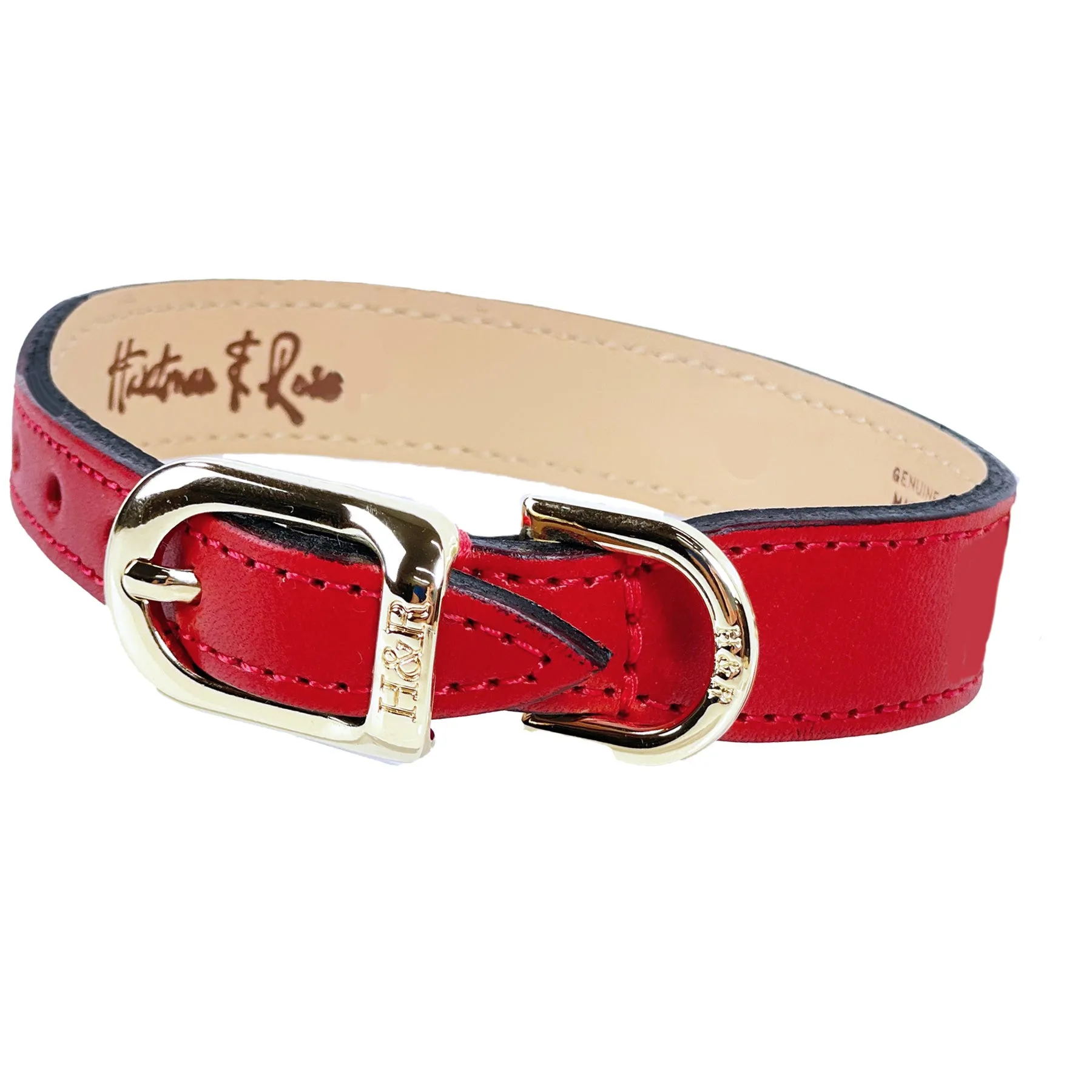 Lavish Dog Collar in Ferrari Red & Gold