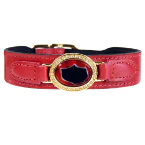 Lavish Dog Collar in Ferrari Red & Gold
