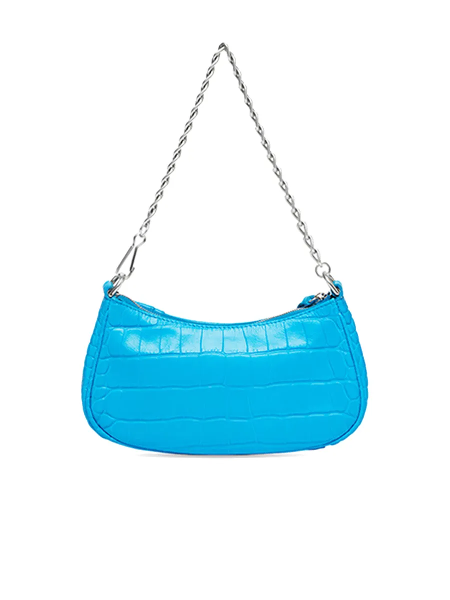Le Cagole Mini Purse with Chain Crocodile Embossed