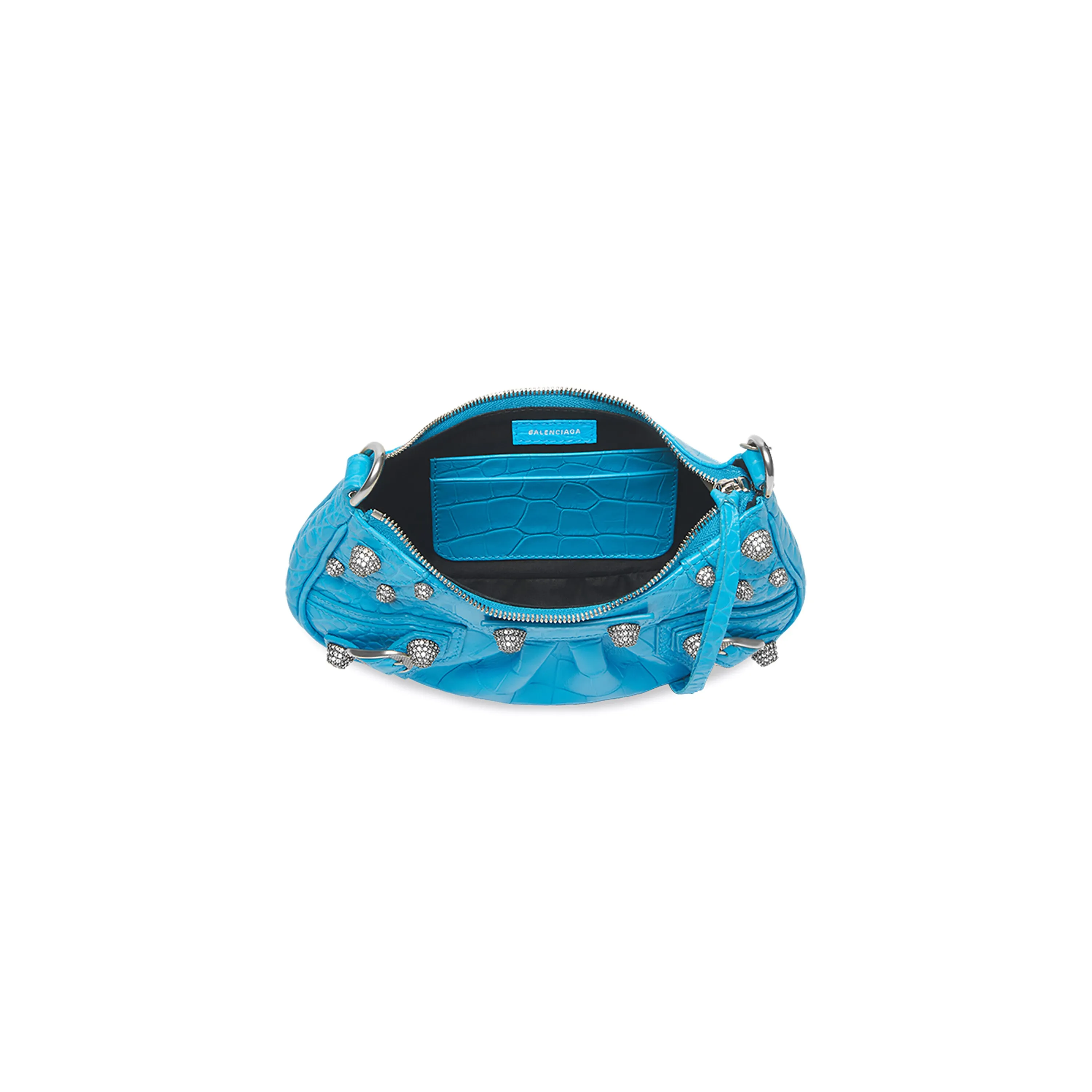 Le Cagole Mini Purse with Chain Crocodile Embossed