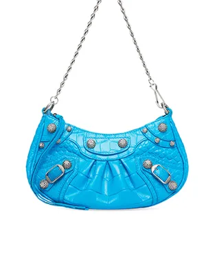 Le Cagole Mini Purse with Chain Crocodile Embossed
