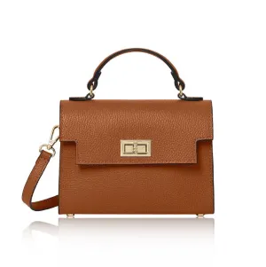 Leather Box Bag - Dark Tan