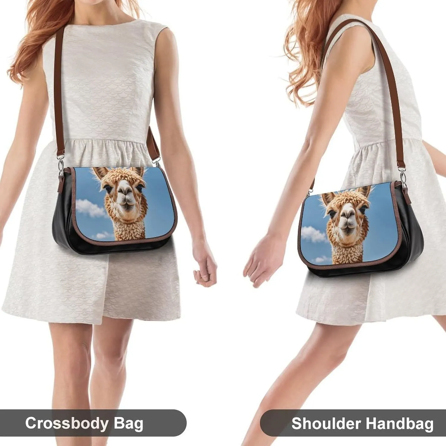 Leather Crossbody Bag for Women Siamese Cat Art Detachable Strap Handbags Travel Purse Shoulder Bags for Daily Use