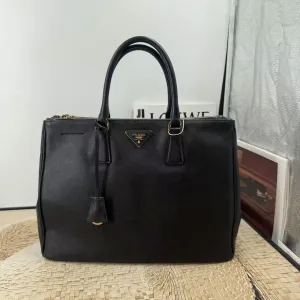 Leather Designer Handbag Priority shipping Powerful Saffiano Black Bag Preloved Tote Prada