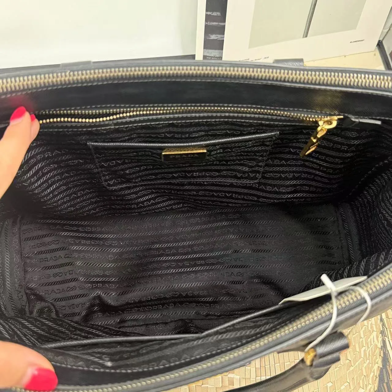 Leather Designer Handbag Priority shipping Powerful Saffiano Black Bag Preloved Tote Prada