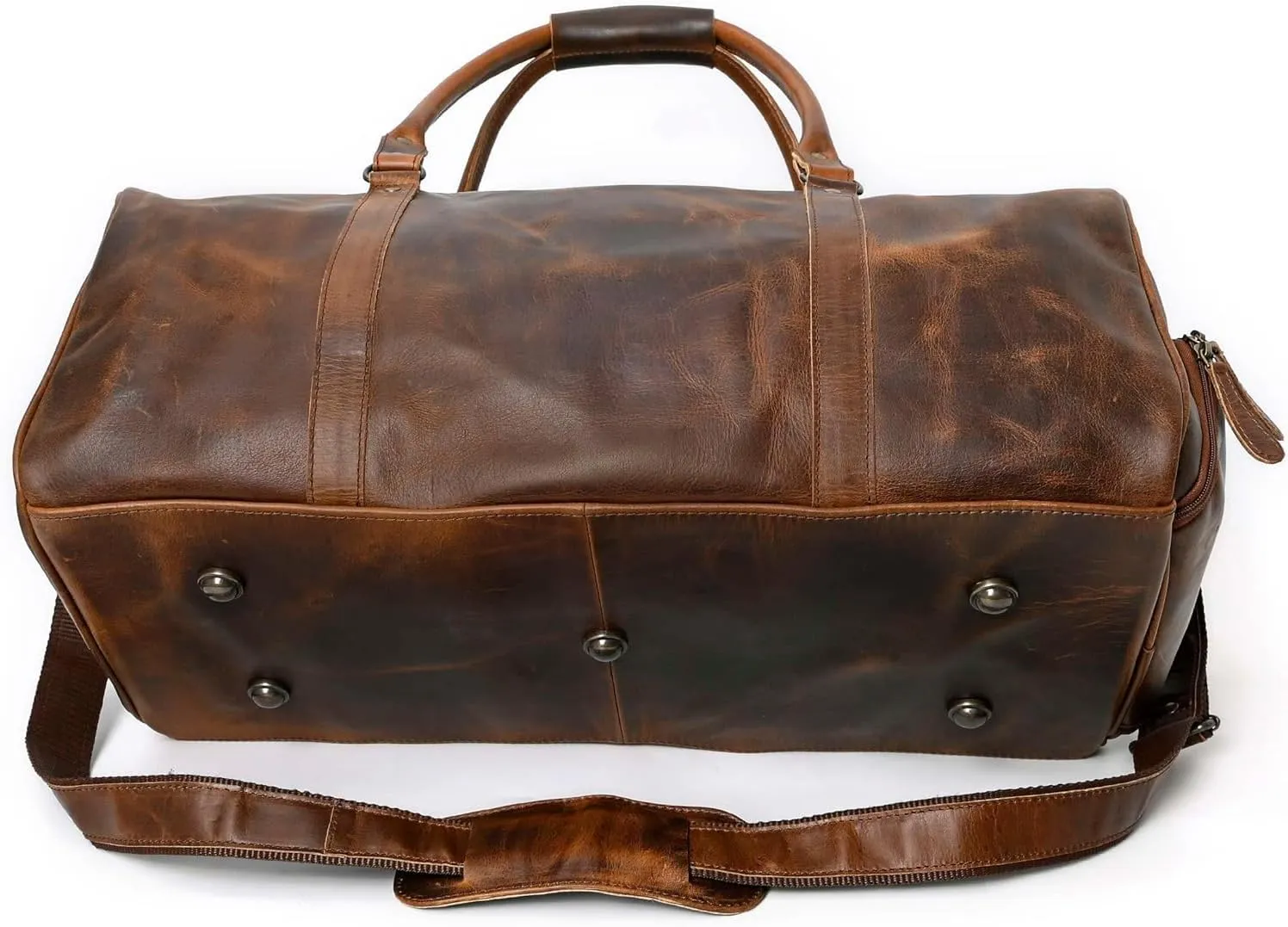 Leather Duffle Bags for Travel for Men and Women 21 inch Carry On Bag Full Grain Leather Gym Bag Overnight Weekend Leather Bags Sports Flight Professional (Light Brown)