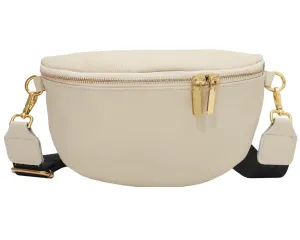 Leather Fanny Pack Crossbody Bags for Women Trendy Sling Bag for Women Small Crossbody Bags for Women Vacation Essentials Handbags Crossbody Purse Belt Bag Travel Backpack (Ivory)
