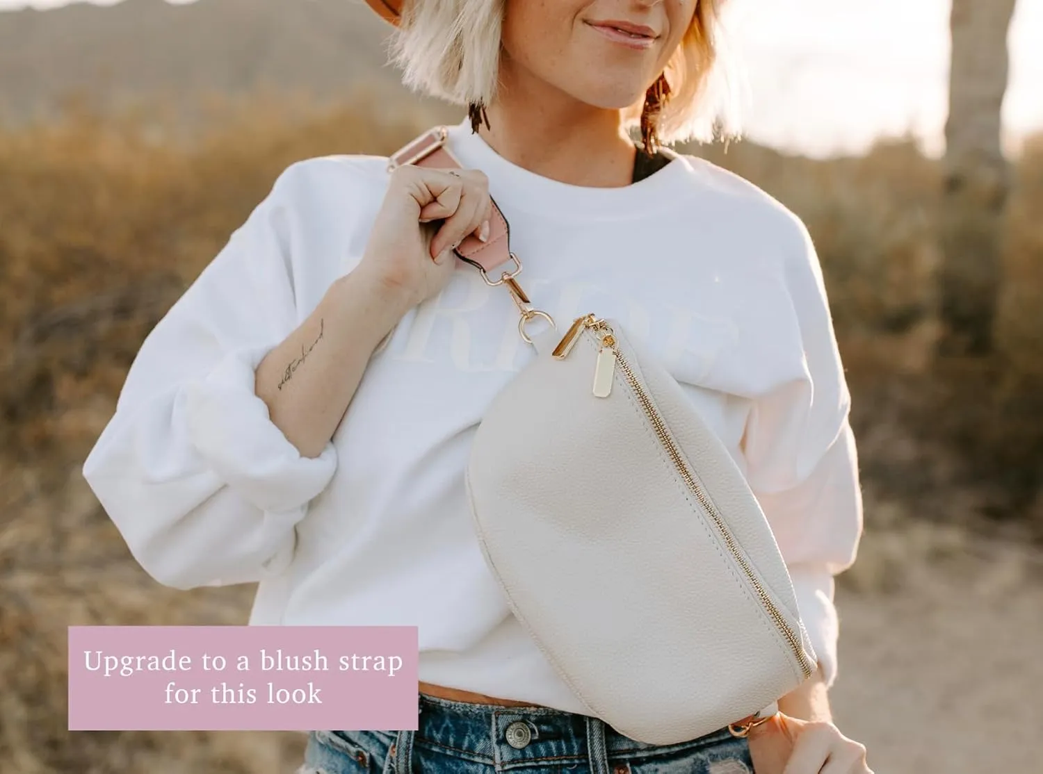 Leather Fanny Pack Crossbody Bags for Women Trendy Sling Bag for Women Small Crossbody Bags for Women Vacation Essentials Handbags Crossbody Purse Belt Bag Travel Backpack (Ivory)