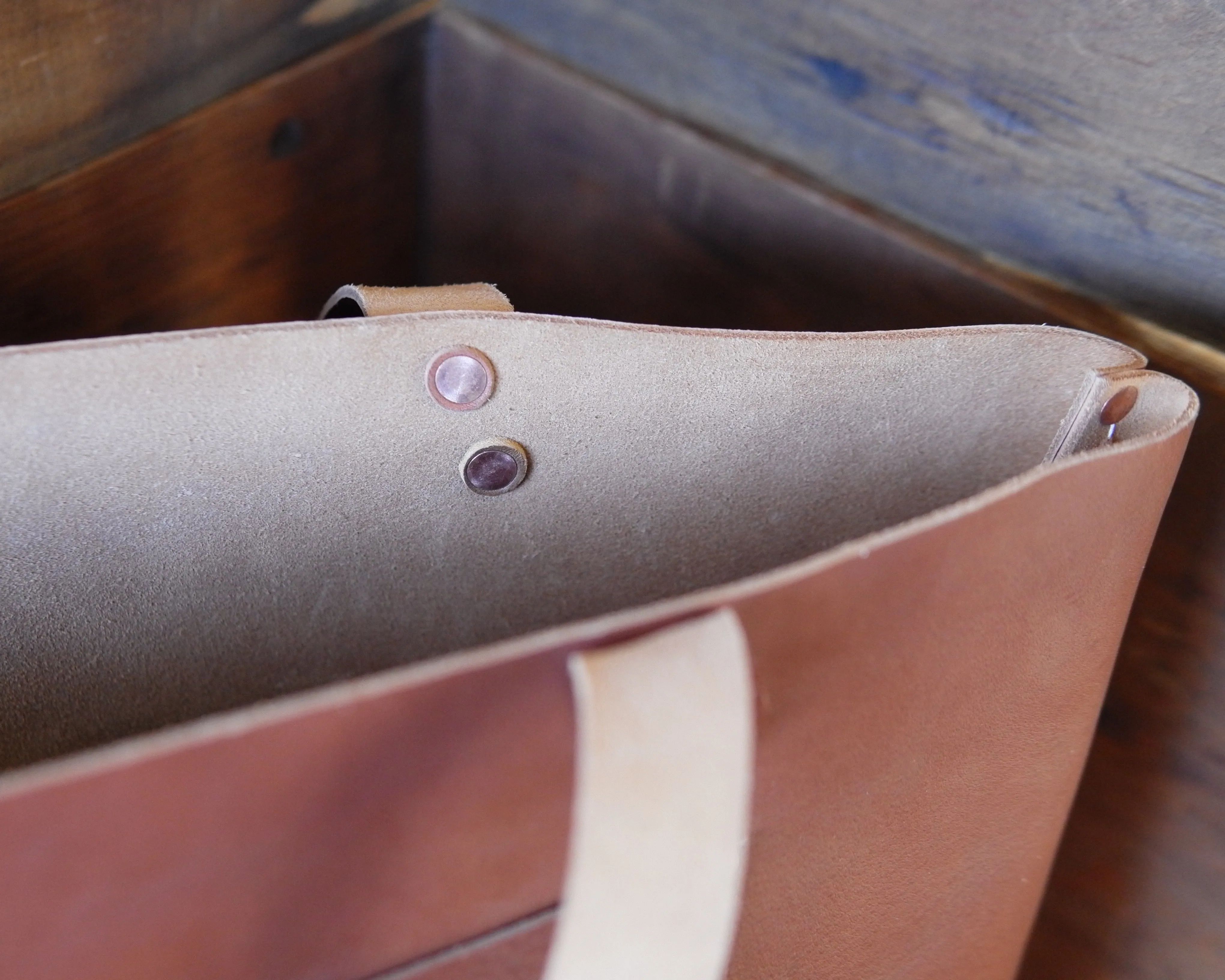 Leather Tote in Chestnut