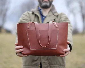 Leather Tote in Chestnut
