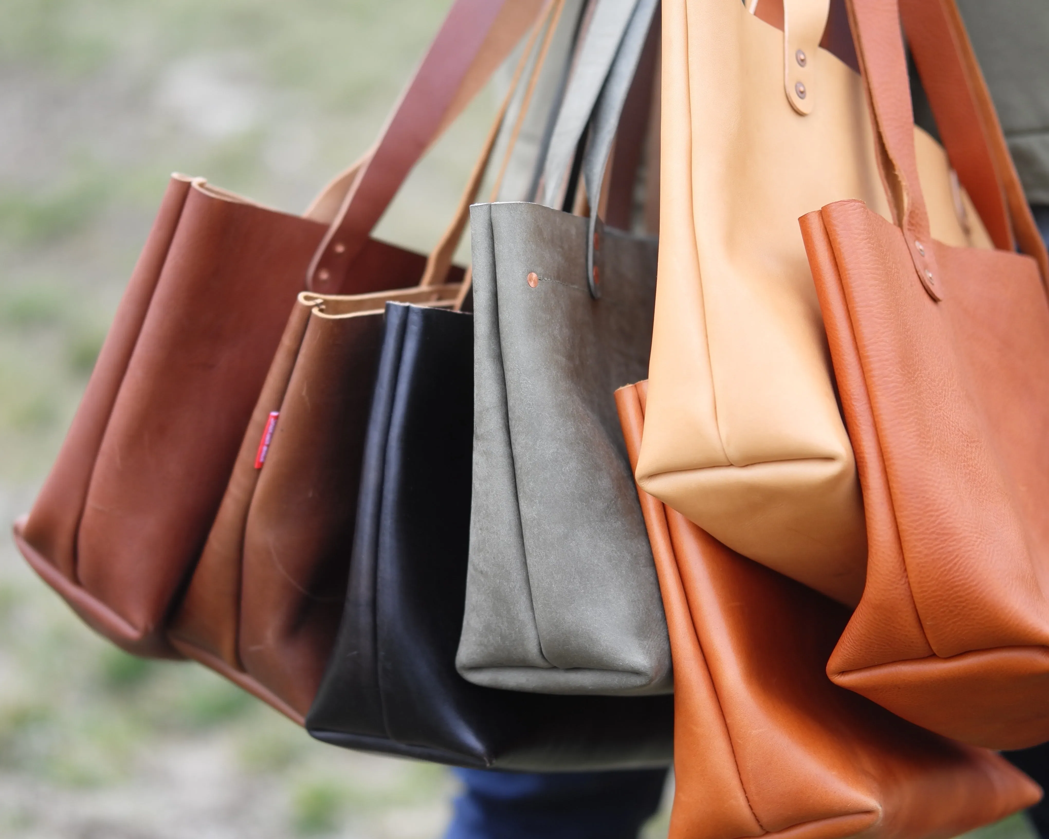 Leather Tote in Chestnut