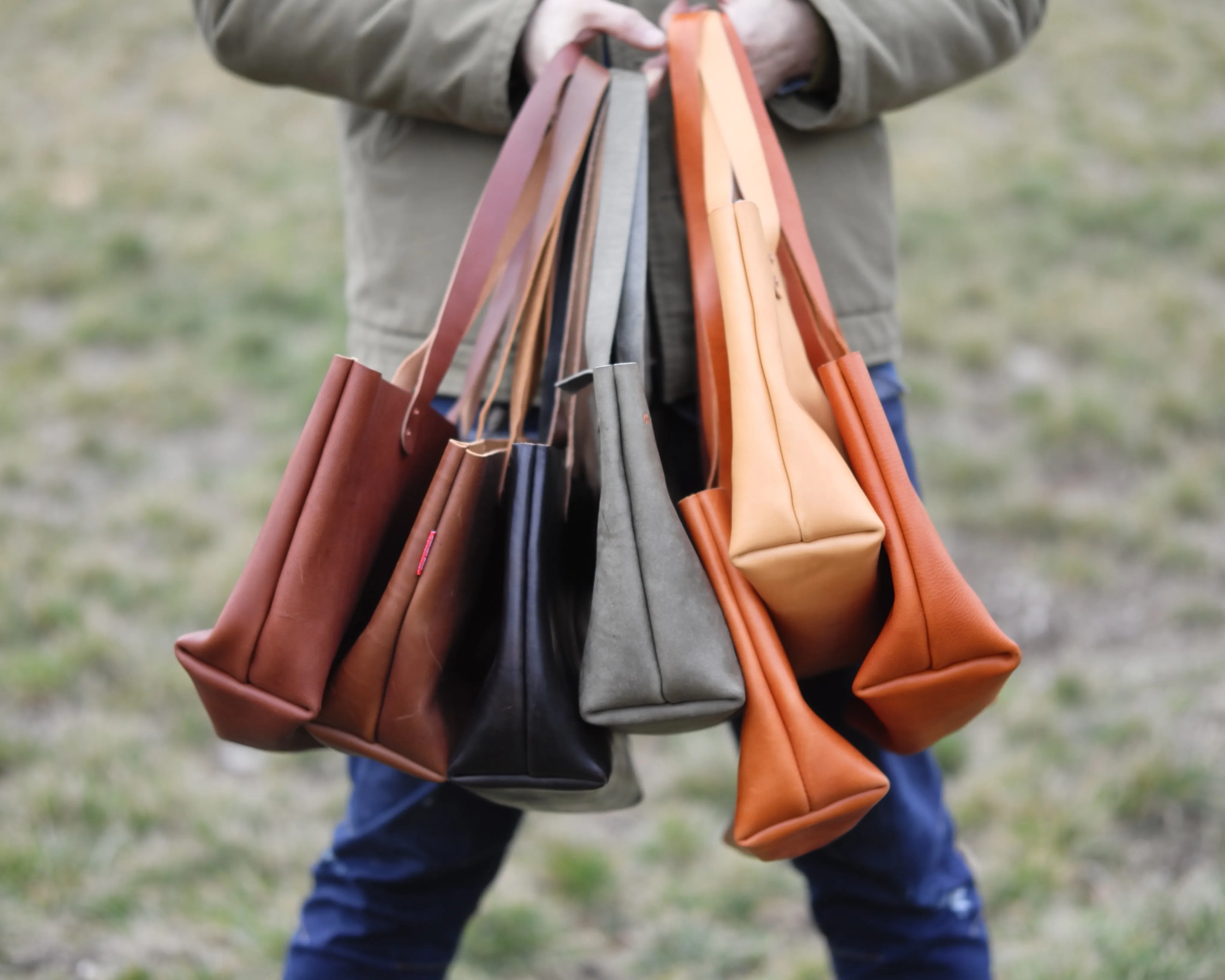 Leather Tote in Chestnut