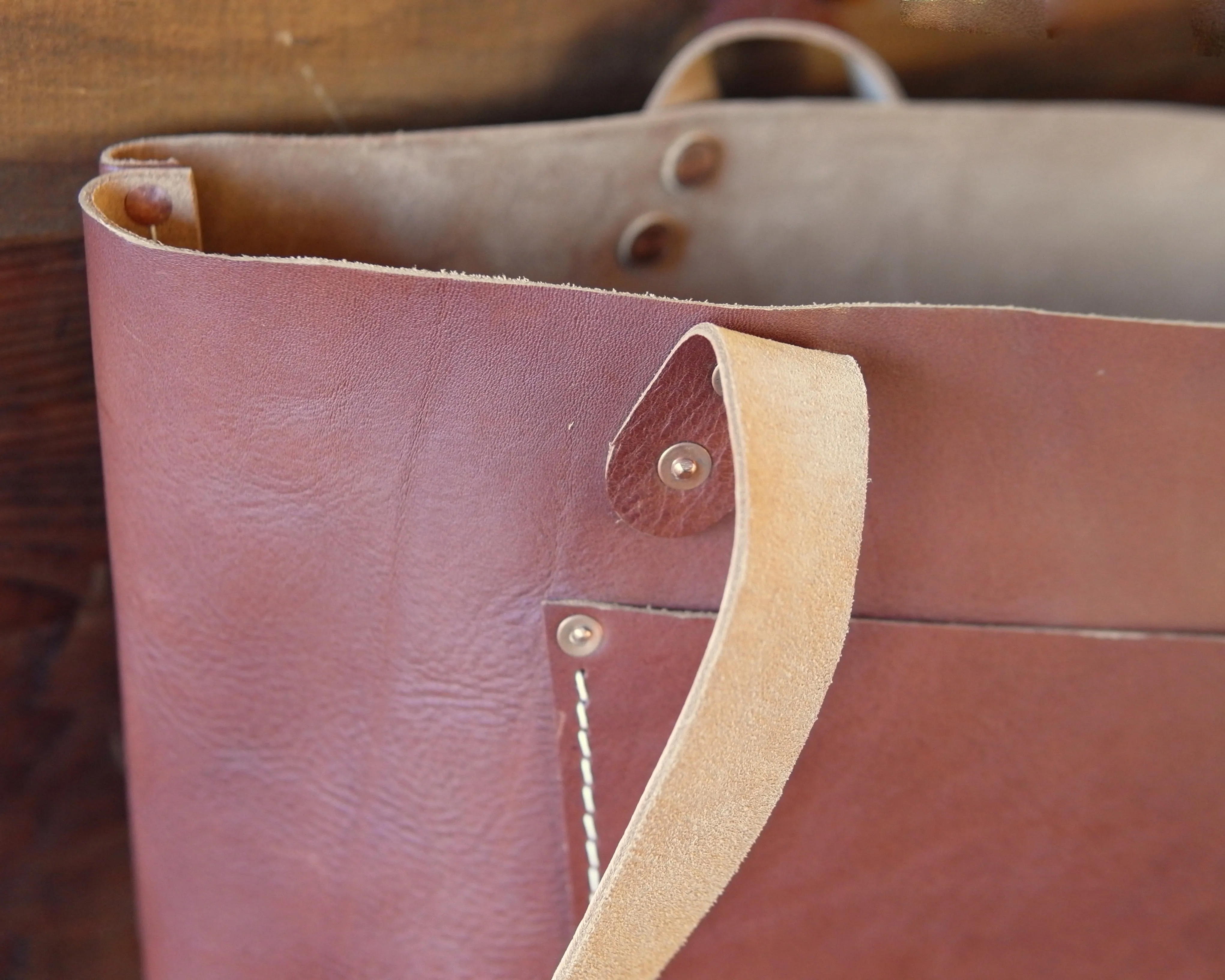 Leather Tote in Chestnut