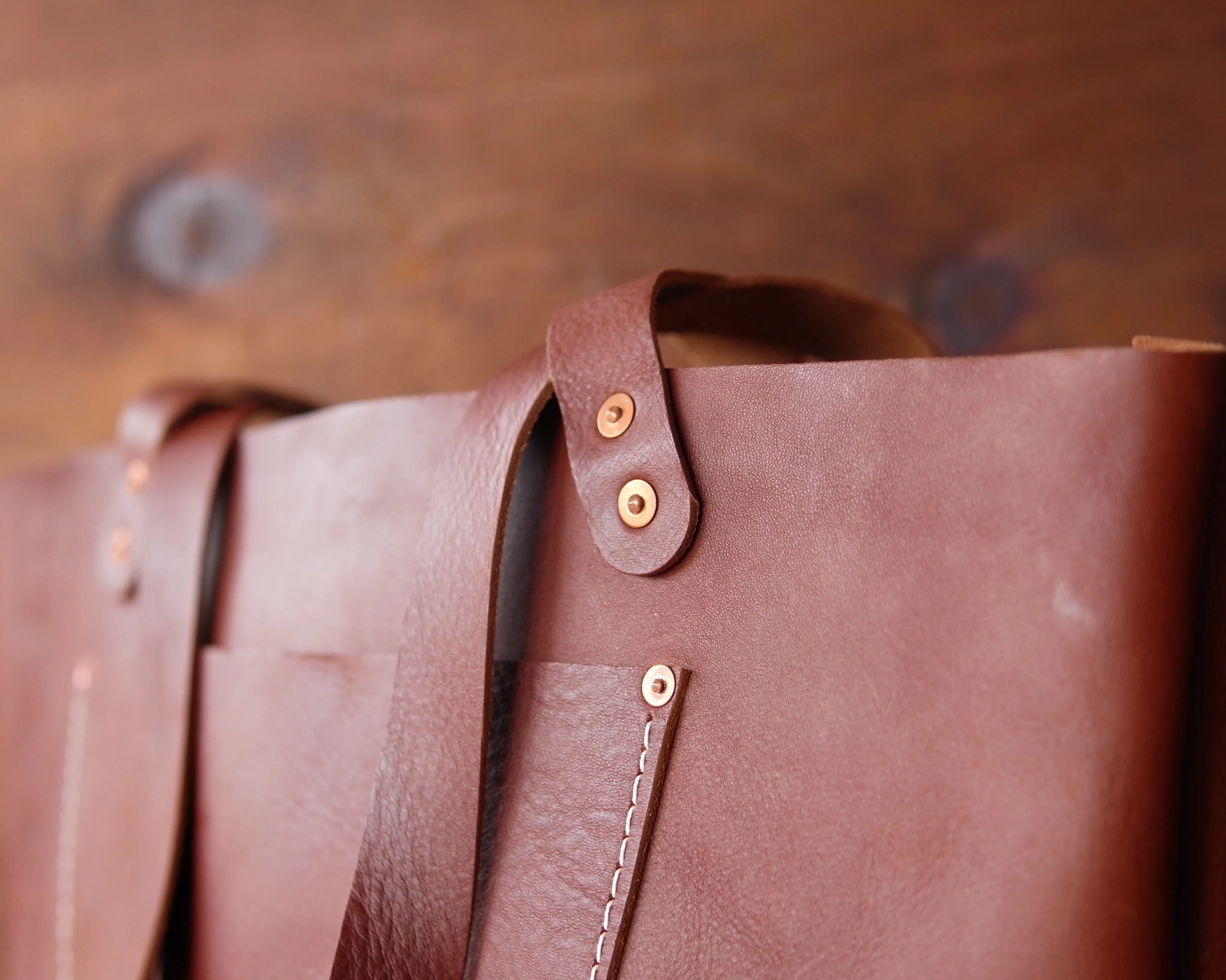 Leather Tote in Chestnut