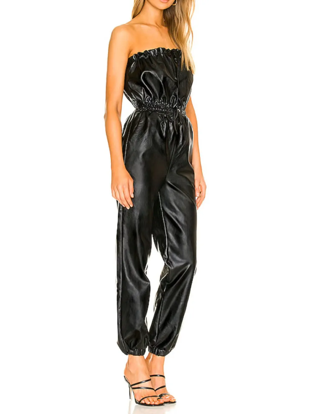 Leatherkin Sleek Leather Jumpsuit with Contemporary Appeal