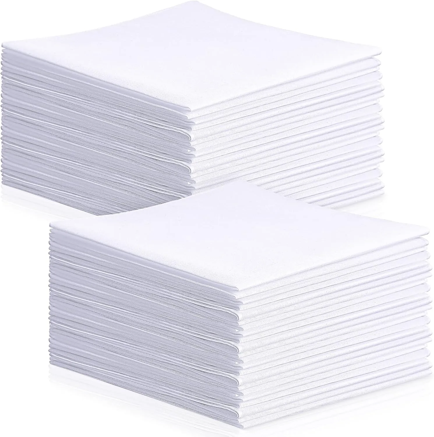 Leinuosen White Cotton Handkerchiefs for Men Classic Hankies Pocket Square Towel Small Size for Tie Dye Tea Parties