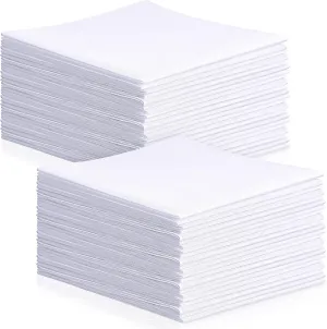 Leinuosen White Cotton Handkerchiefs for Men Classic Hankies Pocket Square Towel Small Size for Tie Dye Tea Parties