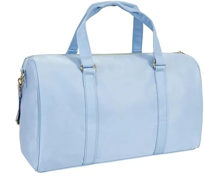 Leisure Nylon Outdoor Handbag Waterproof Fashion Travel Duffle Bag Women Small Travel Handbag-M(Light blue)
