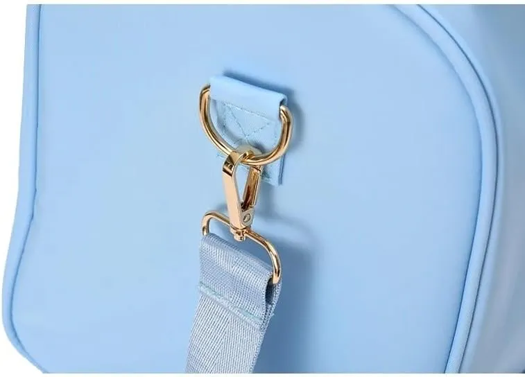 Leisure Nylon Outdoor Handbag Waterproof Fashion Travel Duffle Bag Women Small Travel Handbag-M(Light blue)