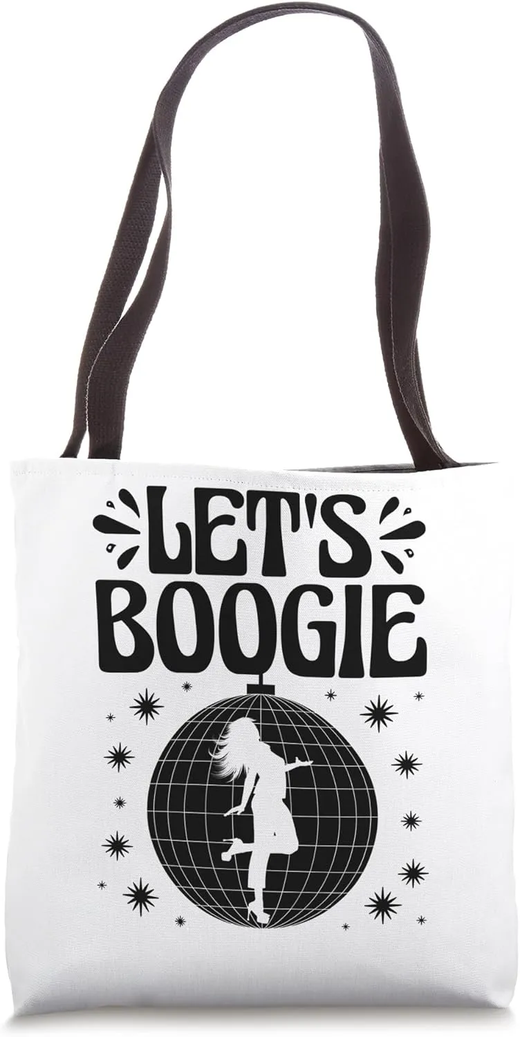 Let's Boogie Vintage 70’s Dancing Retro Dance Music Tote Bag