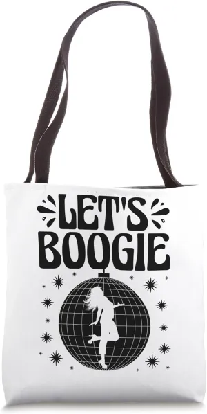 Let's Boogie Vintage 70’s Dancing Retro Dance Music Tote Bag