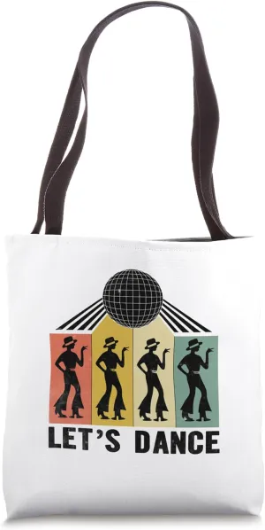 Let's Dance Vintage 70’s Dancing Retro Dance Music Tote Bag