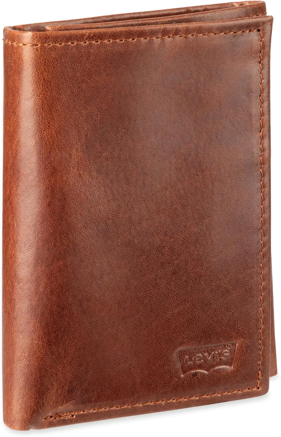 Levi's Men's Trifold Wallet-Sleek and Slim Includes Id Window and Credit Card Holder, Tan, One Size