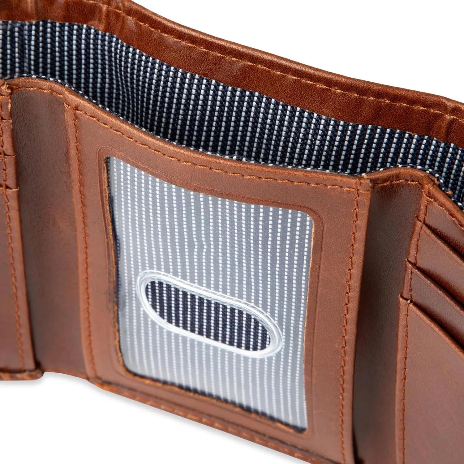 Levi's Men's Trifold Wallet-Sleek and Slim Includes Id Window and Credit Card Holder, Tan, One Size