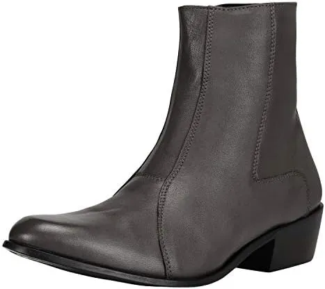 LIBERTYZENO Mens Chelsea Side Zipper Ankle Boots Snake Print Leather Retro Dress Boots