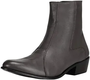 LIBERTYZENO Mens Chelsea Side Zipper Ankle Boots Snake Print Leather Retro Dress Boots