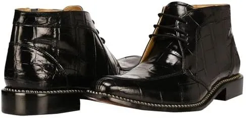 LIBERTYZENO Mens Crocodile Print Leather Adults High Ankle Lace Up Dress Shoes for Easter Gift