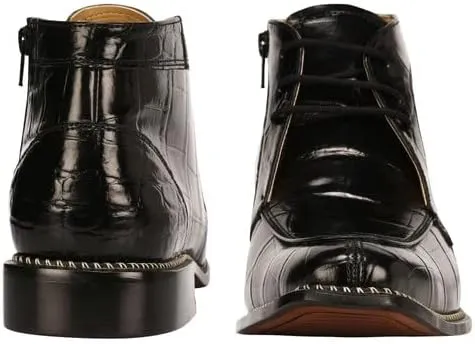 LIBERTYZENO Mens Crocodile Print Leather Adults High Ankle Lace Up Dress Shoes for Easter Gift