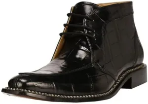 LIBERTYZENO Mens Crocodile Print Leather Adults High Ankle Lace Up Dress Shoes for Easter Gift