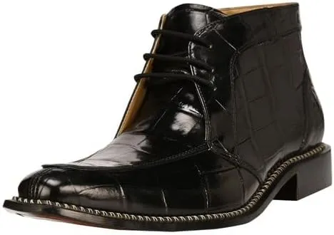 LIBERTYZENO Mens Crocodile Print Leather Adults High Ankle Lace Up Dress Shoes for Easter Gift