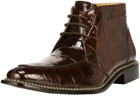 LIBERTYZENO Mens Crocodile Print Leather Adults High Ankle Lace Up Dress Shoes for Prom Graduation