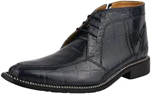 LIBERTYZENO Mens Crocodile Print Leather Adults High Ankle Lace Up Dress Shoes for Prom Graduation