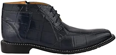 LIBERTYZENO Mens Crocodile Print Leather Adults High Ankle Lace Up Dress Shoes for Prom Graduation