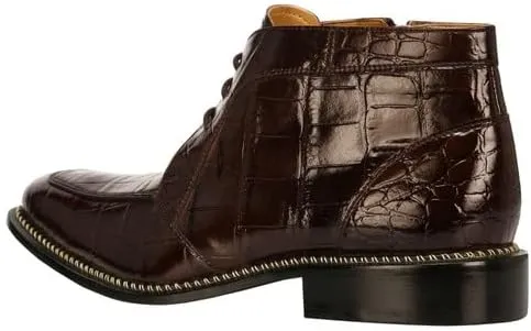 LIBERTYZENO Mens Crocodile Print Leather Adults High Ankle Lace Up Dress Shoes for Prom Graduation