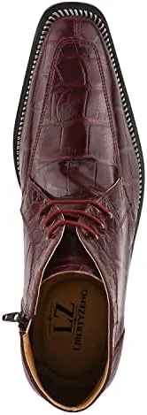 LIBERTYZENO Mens Plain & Animal Print Leather Adults Formal Lace Up Dress Shoes for Easter Gift