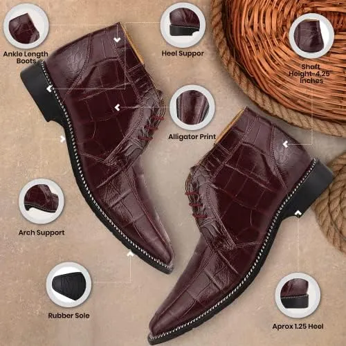 LIBERTYZENO Mens Plain & Animal Print Leather Adults Formal Lace Up Dress Shoes for Easter Gift