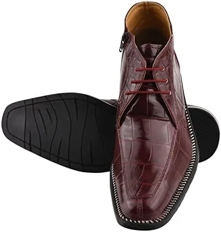 LIBERTYZENO Mens Plain & Animal Print Leather Adults Formal Lace Up Dress Shoes for Easter Gift