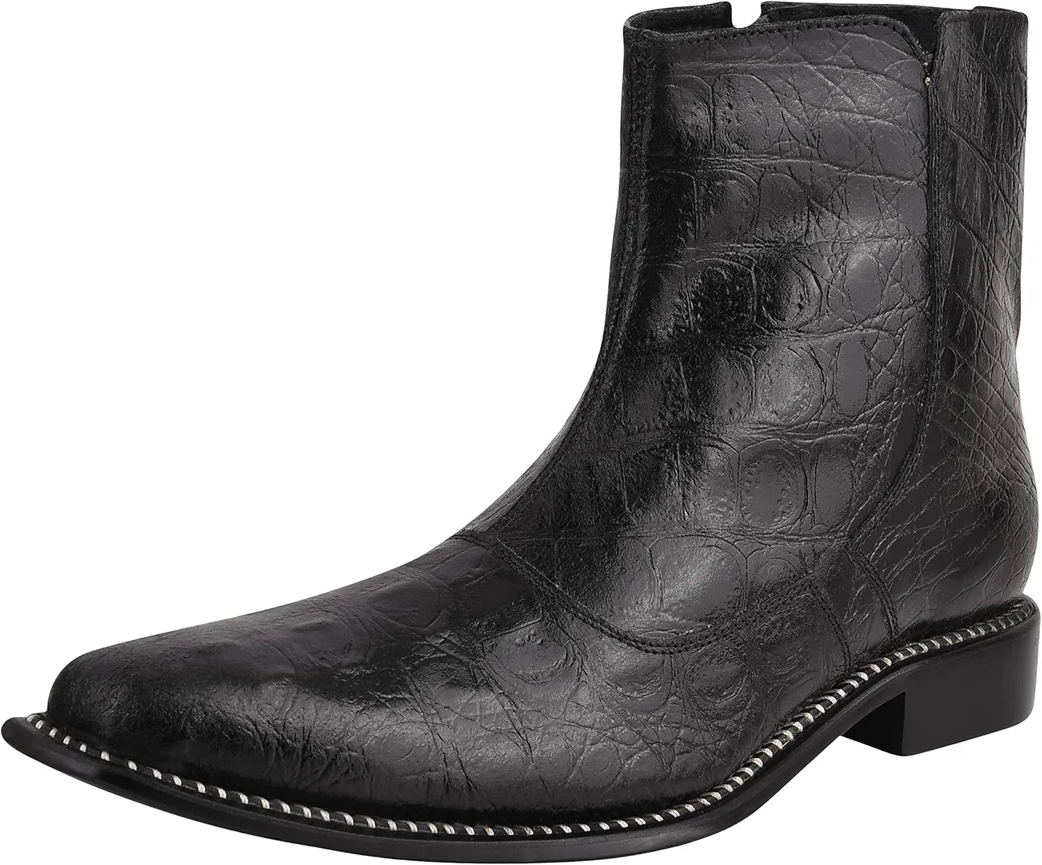 LIBERTYZENO Mens Plain & Snake Print Leather Adults High Ankle Retro Dress Boots for Prom Graduation