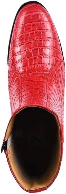 LIBERTYZENO Mens Plain & Snake Print Leather Adults High Ankle Retro Dress Boots for Prom Graduation