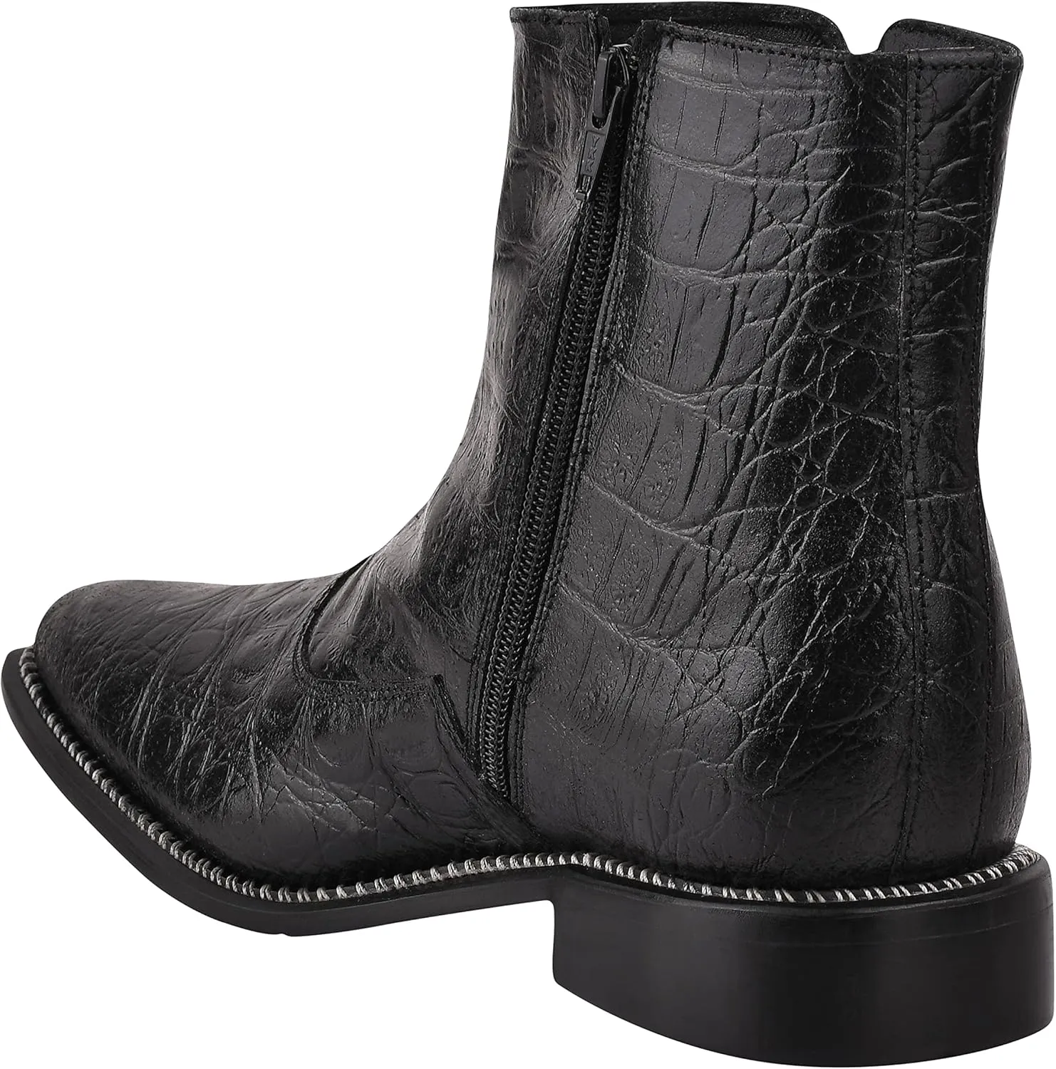 LIBERTYZENO Mens Plain & Snake Print Leather Adults High Ankle Retro Dress Boots for Prom Graduation