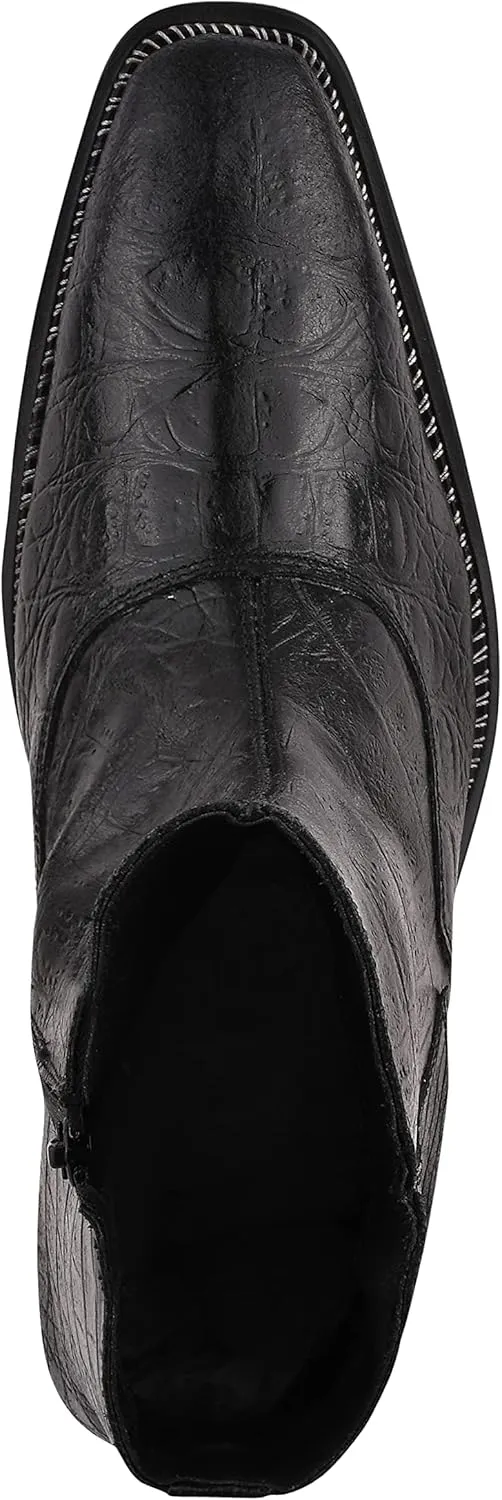 LIBERTYZENO Mens Plain & Snake Print Leather Adults High Ankle Retro Dress Boots for Prom Graduation