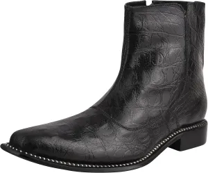 LIBERTYZENO Mens Plain & Snake Print Leather Adults High Ankle Retro Dress Boots for Prom Graduation