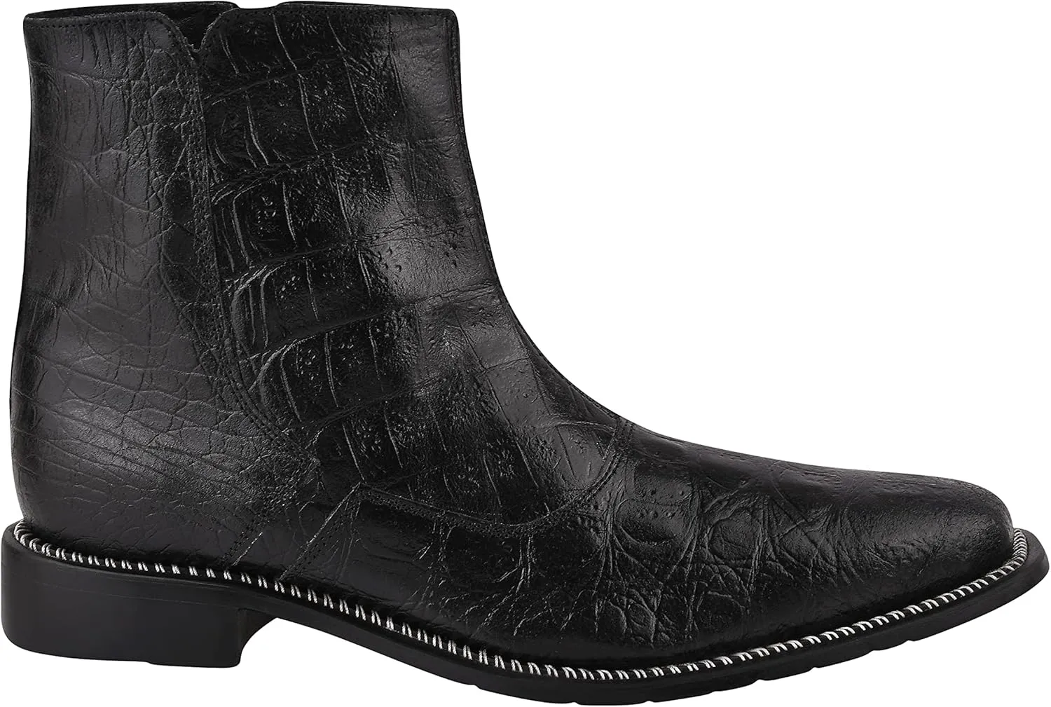 LIBERTYZENO Mens Plain & Snake Print Leather Adults High Ankle Retro Dress Boots for Prom Graduation