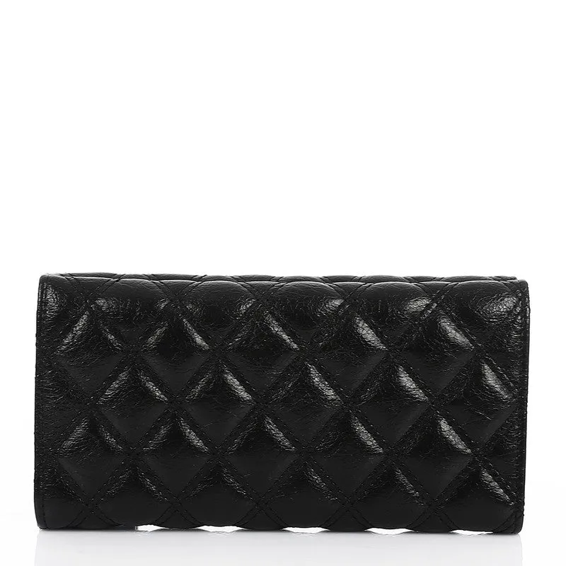 LID-DVTV-055 Lock Closure Quilted Wallet