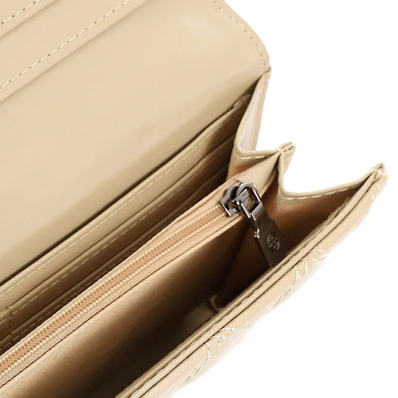LID-DVTV-055 Lock Closure Quilted Wallet